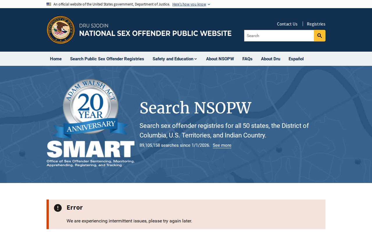 National search layer for Alamance County sex offender checks